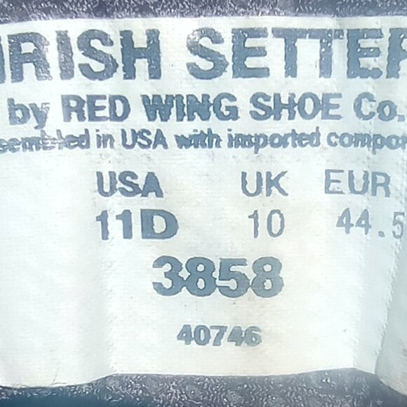 Irish Setter Boots by Red Wing  Size 11D  3858 - Picture 6 of 6